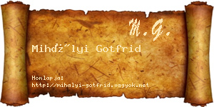 Mihályi Gotfrid névjegykártya